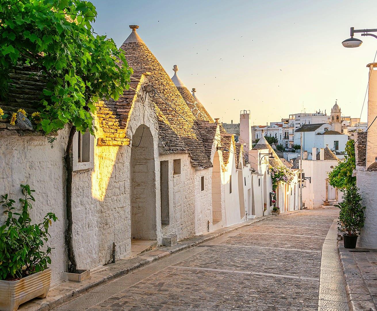Die Kegeldächer der Trulli von Alberobello